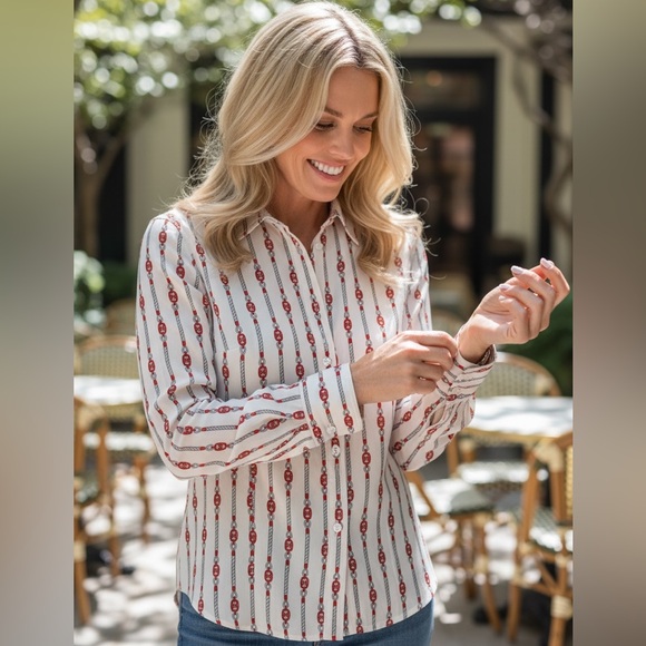 Celine Tops - 💋 Celine Patterned Button-Up Shirt 174